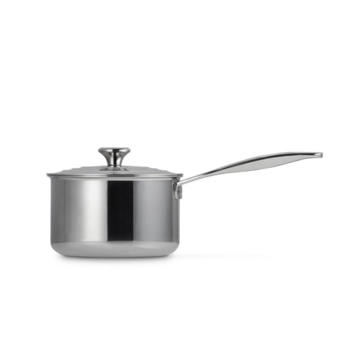 Le Creuset Signature 3 Ply Stainless Steel Saucepan with Lid - 18cm