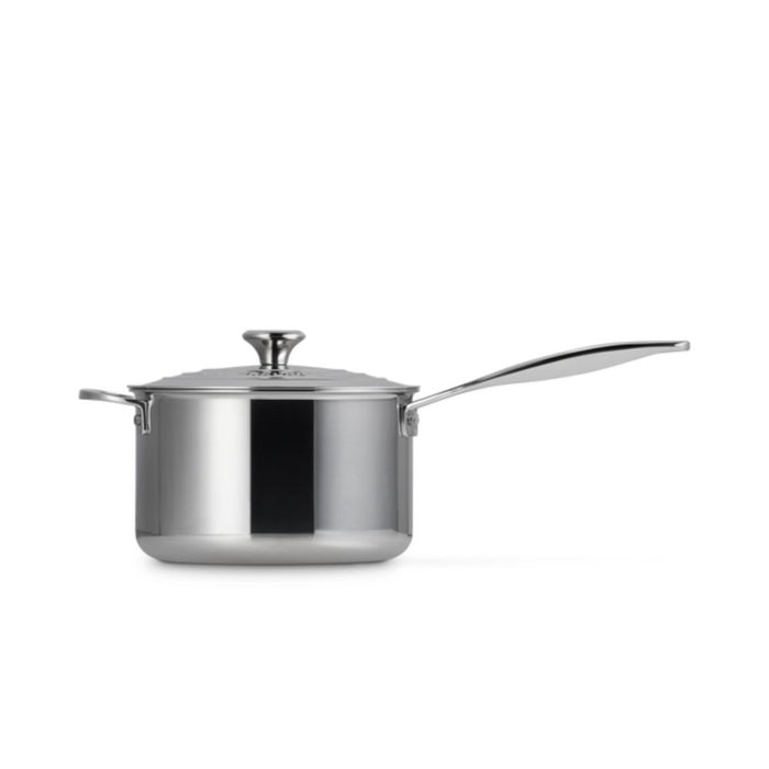 Le Creuset Signature 3 Ply Stainless Steel Saucepan with Lid and  Helper Handle -20cmcm