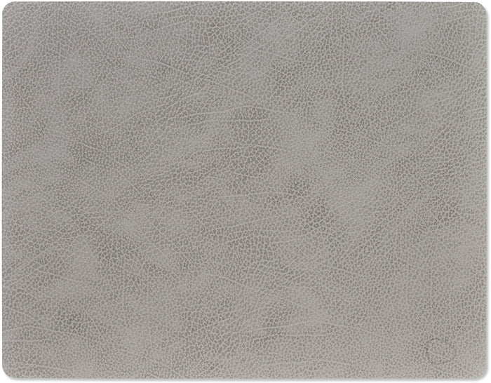 LIND DNA Placemats Hippo - Leer - Anthracite Grey - 45 x 35 cm - 2 Stuks