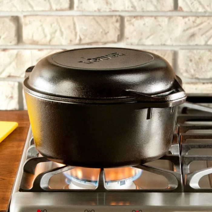 Lodge Cast Iron Double Dutch Oven - 4.7L