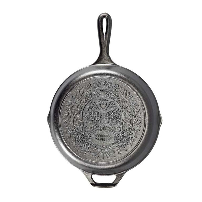 Lodge Cast Iron Sugar Skull Skillet 26cm x 5cm - Collectible Day of the Dead design