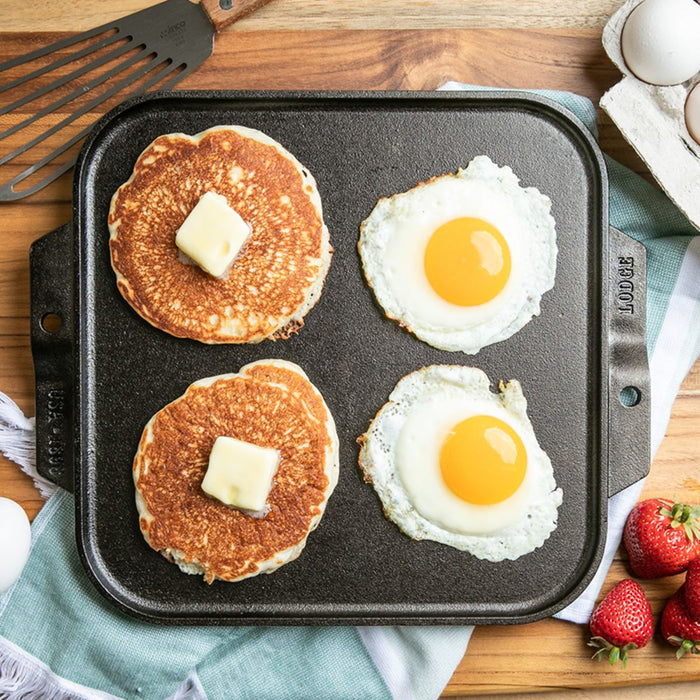 Lodge Single Burner Reversible Square Griddle - 26cm