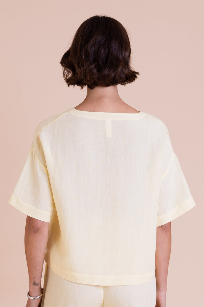 LV4295 V Neck Button Through Top