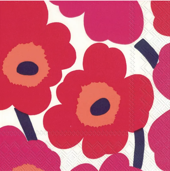 Marimekko Unikko Red Luncheon Napkin