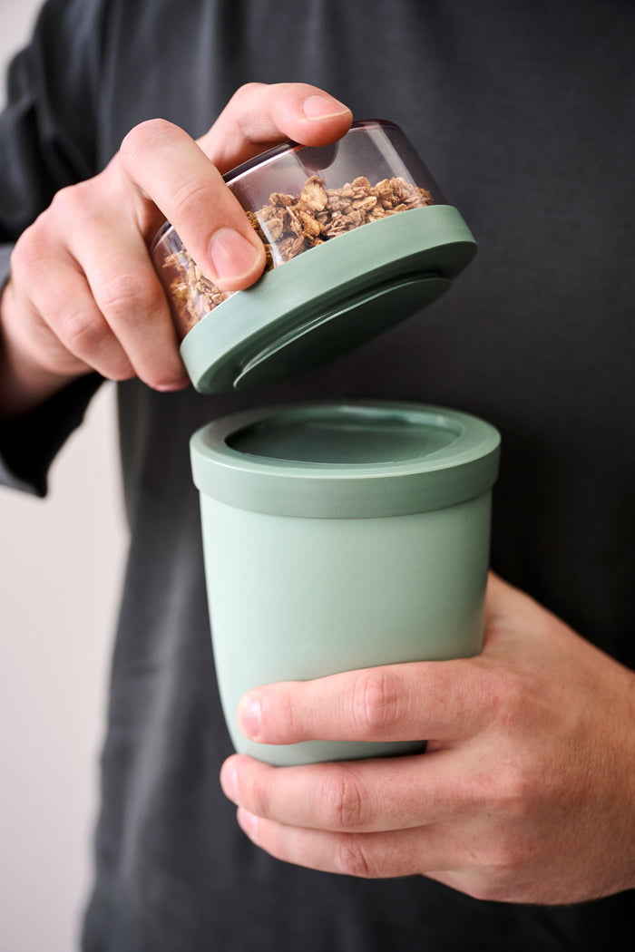 Mepal Yoghurt Beker / Muesli Beker / Lunchpot Ellipse Nordic Sage - 500 ml + 200 ml