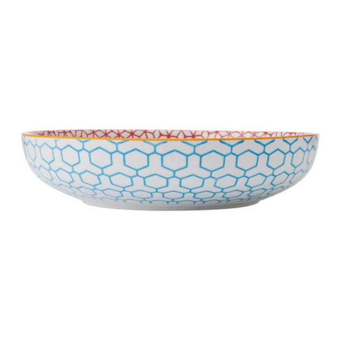 Mikasa Stoneware Bowl - 21cm - Blue Geometric