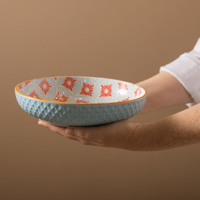 Mikasa Stoneware Bowl - 21cm - Blue Mosaic