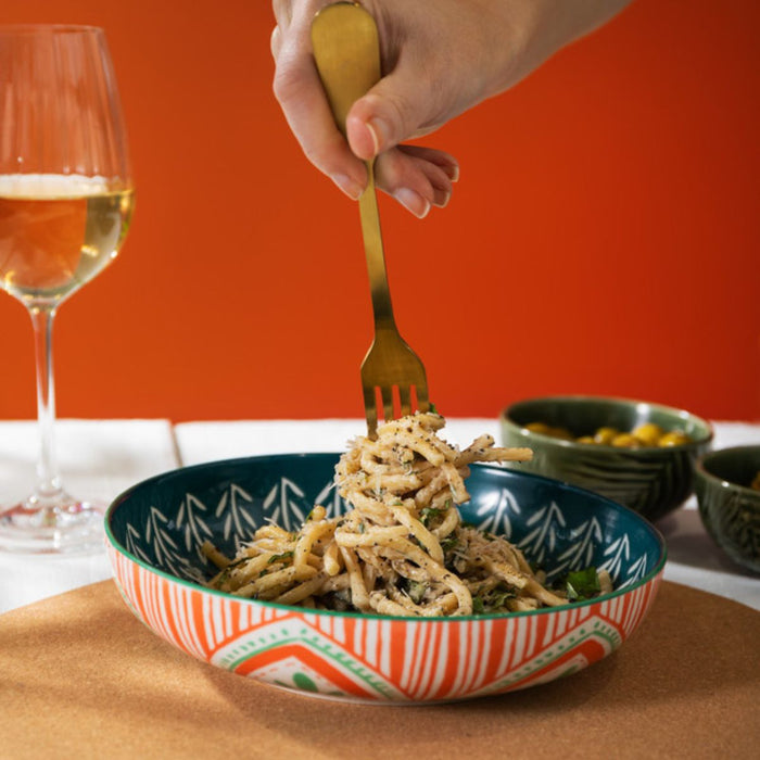 Mikasa Stoneware Bowl - 21cm - Folk Pattern