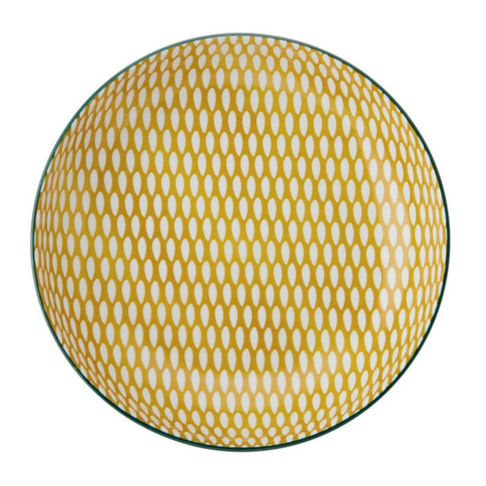 Mikasa Stoneware Bowl - 21cm - Green Leafy Pattern