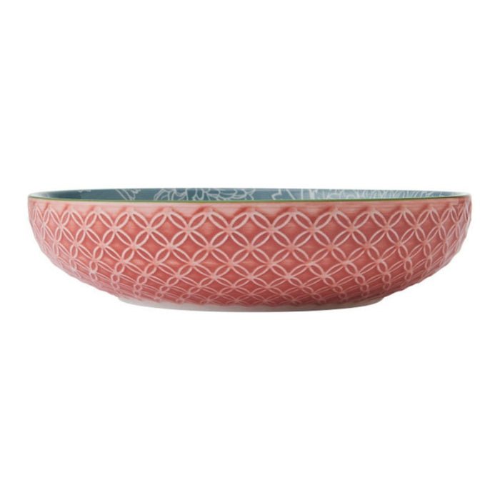 Mikasa Stoneware Bowl - 21cm - Leaf & Geometric