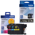New Genuine Brother LC103XL Black, Cyan, Magenta & Yellow Ink Cartridges