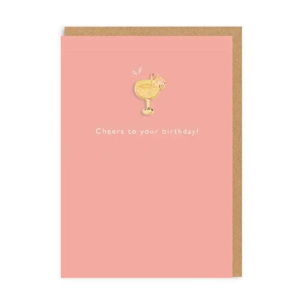 OD-EPC-3952 Cocktail Enamel Pin Greeting Card