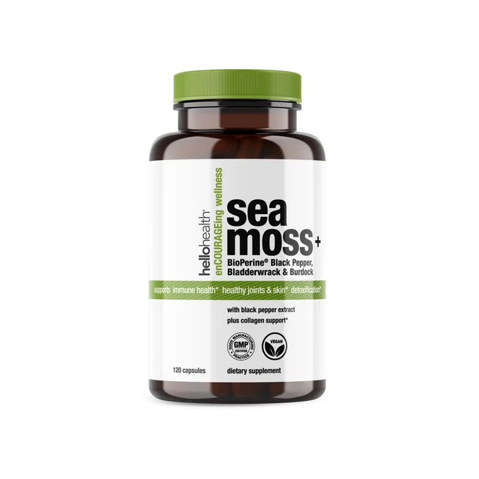 Organic Irish Sea Moss, Organic Bladderwrack, Organic Burdock & Bioperine capsules