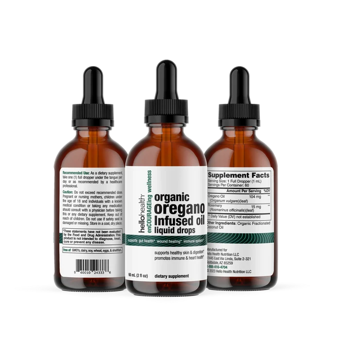 Organic Oregano Infused Oil Liquid Drops
