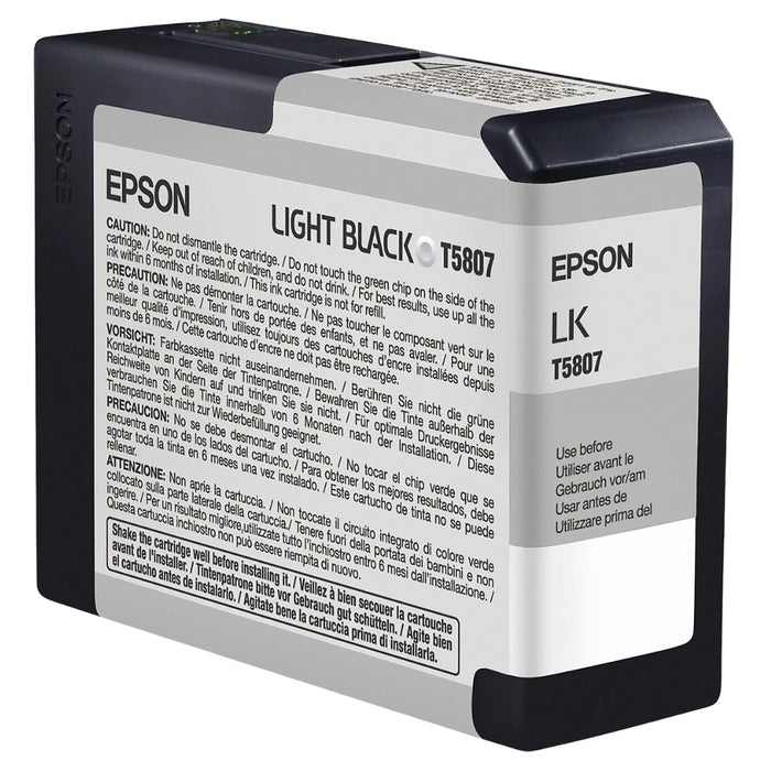Original Epson T5807 Light Black 80ml Ink Cartridge