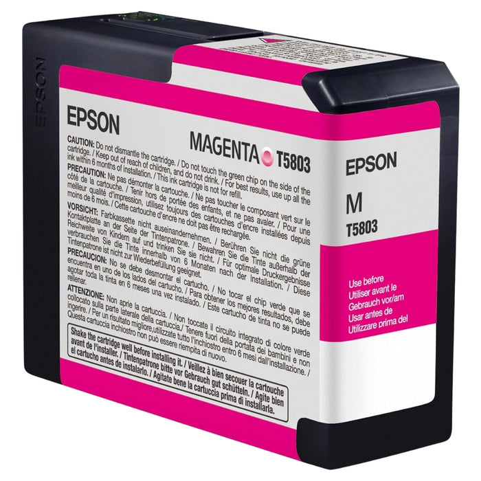 Original Epson T580A Vivid Magenta 80ml Ink Cartridge