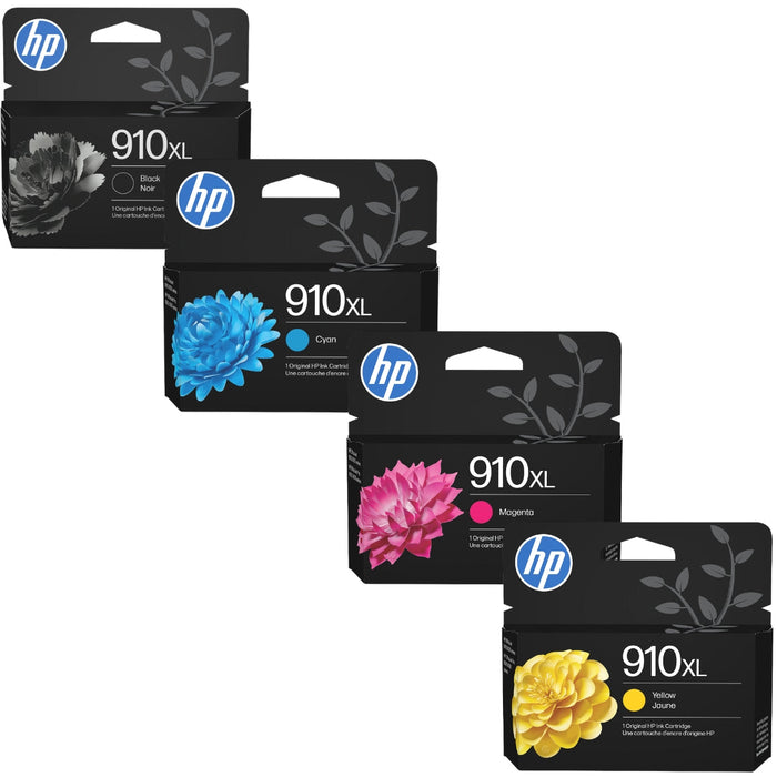 Original HP 910XL Black, Cyan, Magenta, Yellow Ink Cartridges-4 Pack