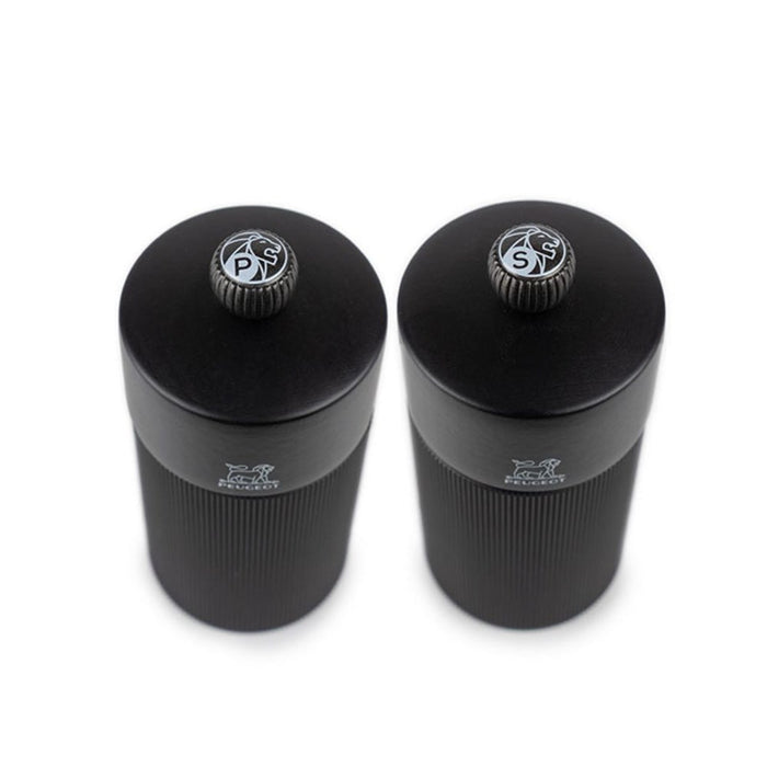 Peugeot Night Chic Line Manual Pepper & Salt Mills - Matte Black - 12cm