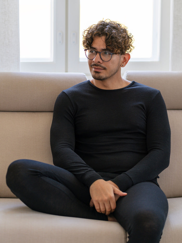 Pitkähihainen silkkivilla aluspaita, unisex, miusta