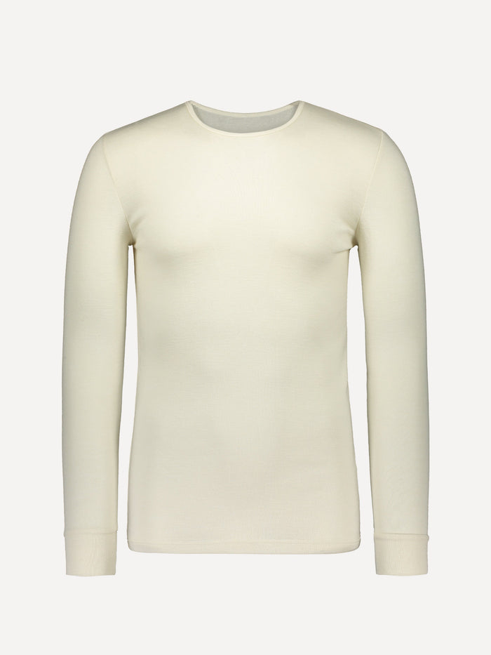 Pitkähihainen aluspaita silkkivillaa, unisex, valkoinen - Ruskovilla