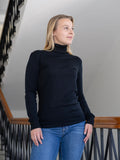 Ruskovilla merinovilla poolopaita musta, unisex
