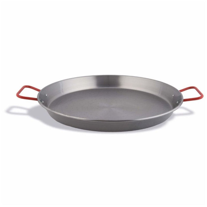 Pujadas Red Handle Black Steel Paella Pan (10 Sizes)