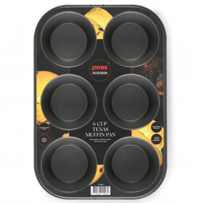 Pyrex Platinum 6 Cup Texas Muffin Pan