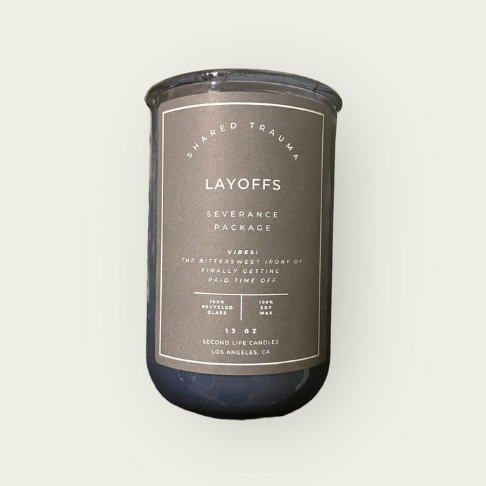 Shared Trauma: Layoffs Candle - 13 Oz, Crackling Wood Wick