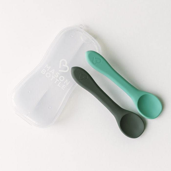 Silicone Spoon Set Turquoise and Charcoal