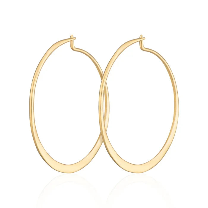 SPESGS122 Flat Hoop Earrings Gold Plated