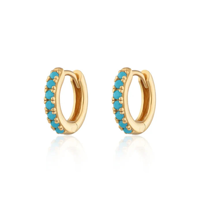 SPESGS133 Huggie ER with Turquoise Stones