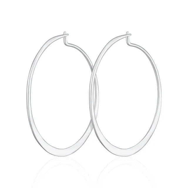 SPESSS122 Flat Hoop Earrings - St Silver
