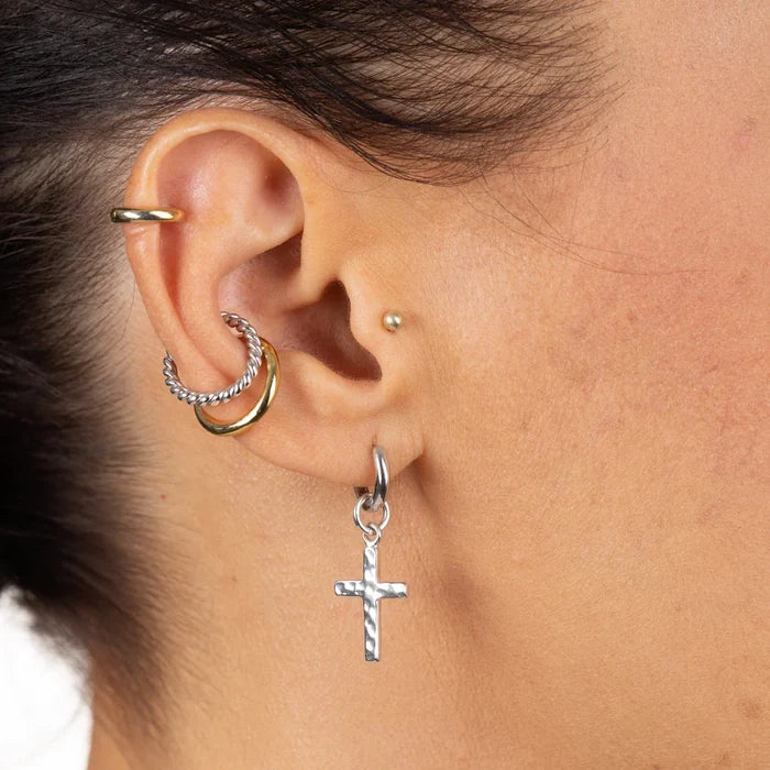 SPESSS183 Twist Single Ear Cuff - Sterling Silver