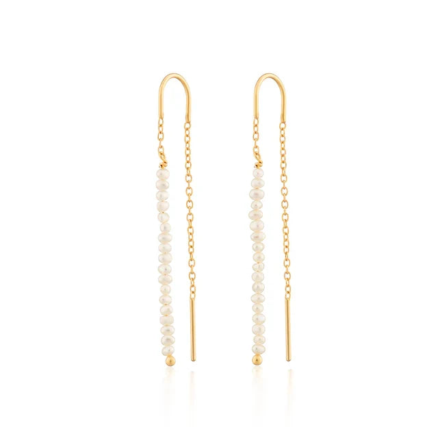 SPG-161 Pearl Threader Earrrings - Gold Plated