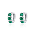 SPS-14 Malachite Cabuchon Huggie Hoop Earrings