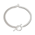SPS-368 Tennis & Curb Chain Bracelet with T Bar Clasp
