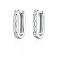 SPS-393 Oval Baguette Hoop Earrings with Clear Stones
