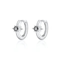 SPS-78 Large Black Star Huggie Earrings