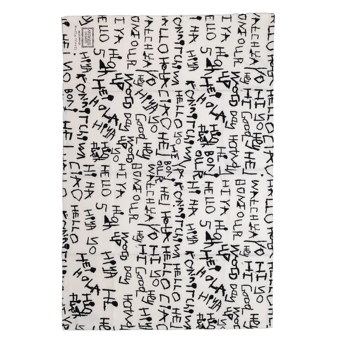 Tea076 Organic Cotton Tea Towel - Hello Hello