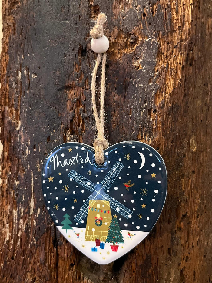 Thaxted Ceramic Heart Decoration Xmas