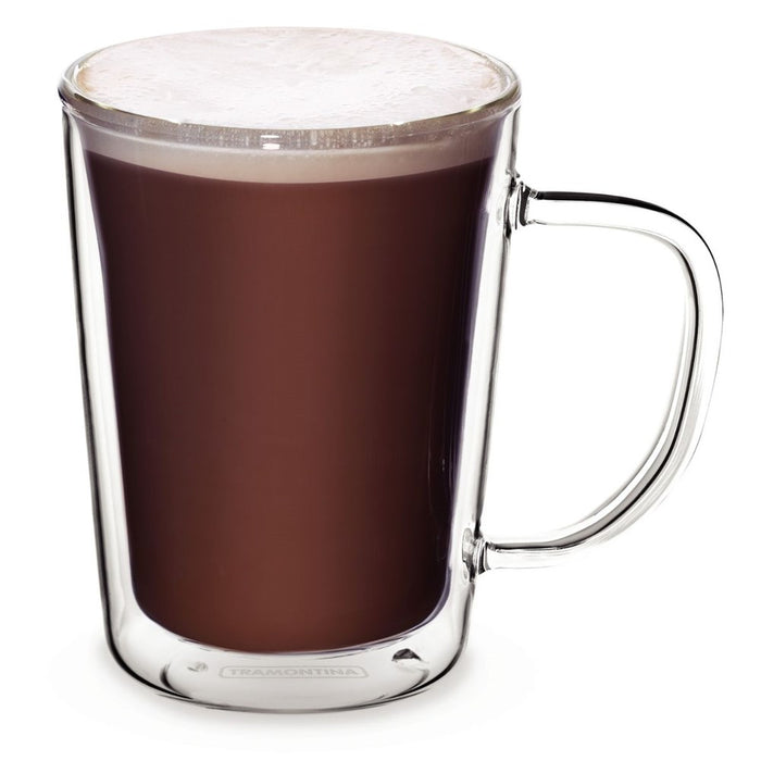 Tramontina Double Wall Coffee Cup With Handle - 250ml - Set 2
