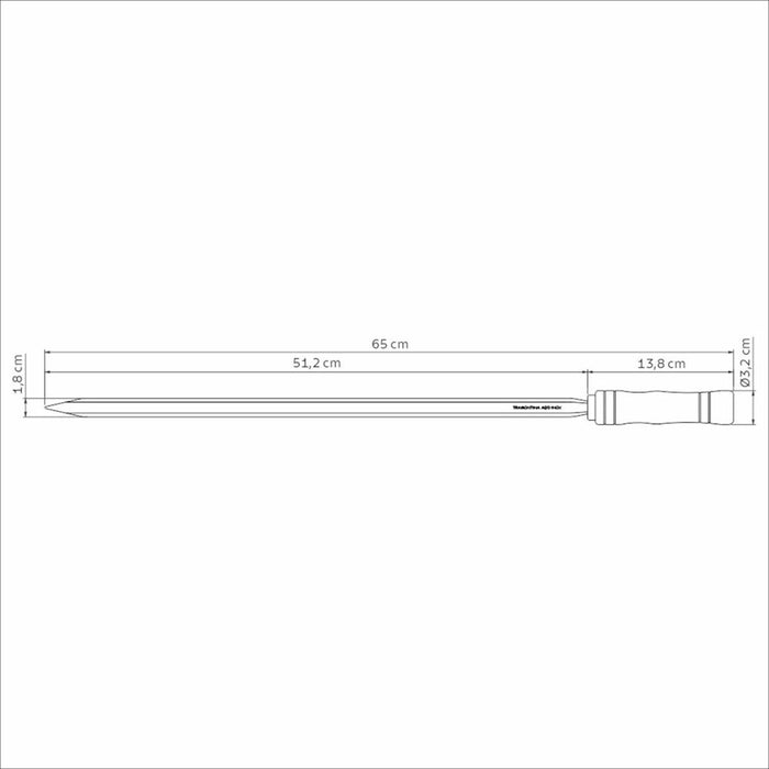 Tramontina Heavy Duty Stainless Steel Skewer Wood Handle - 65cm
