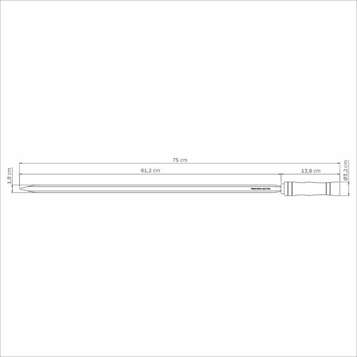 Tramontina Heavy Duty Stainless Steel Skewer Wood Handle - 75cm