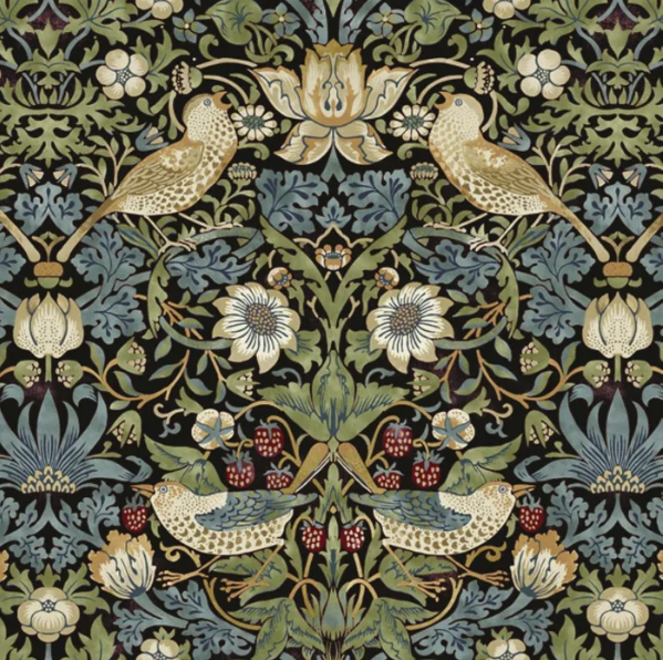 V&A Strawberry Thief Black Luncheon Napkin