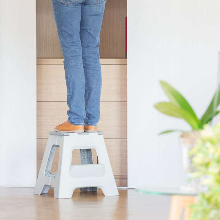 Vigar Foldable 2 Step Stool - 40cm - Grey