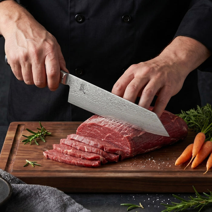 Yaxell Kiritsukemes Ran 20 cm - 69 laags roestvrij damast staal - canvas Micarta heft
