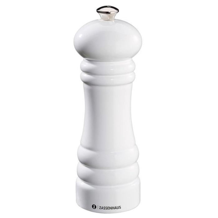 Zassenhaus Berlin White Gloss Salt Mill - 18cm