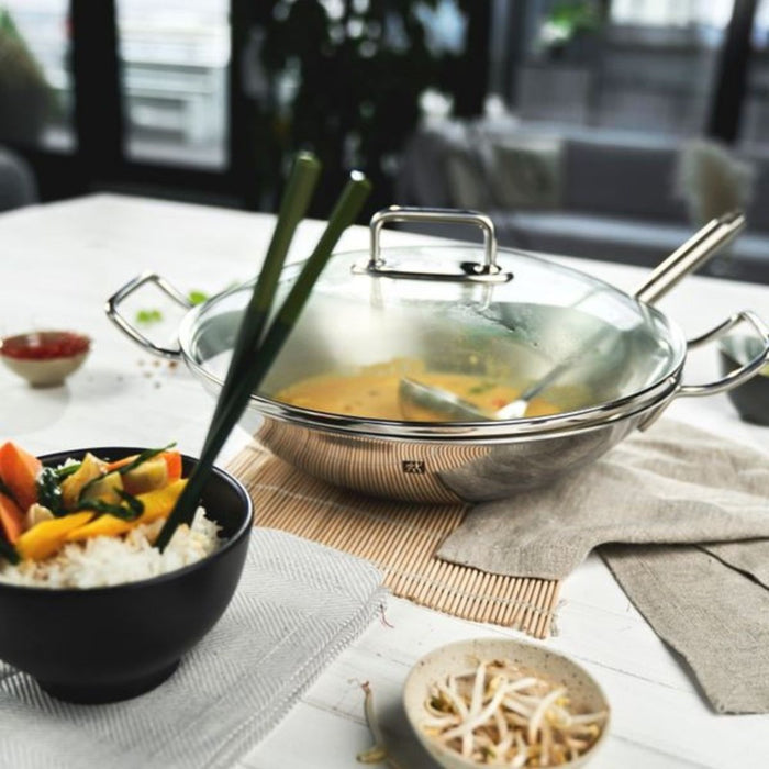 Zwilling Stainless Steel Wok with Two Handles - 32cm